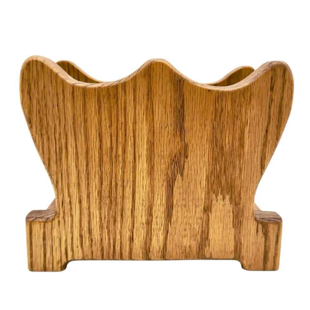 Vintage Hand Carved Wood Horse Letter Napkin Holder Equestrian Functional Decor